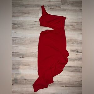 Vici Spicy One Shoulder cutout mini dress - RED -